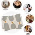 thumbnail image 5 of Boho Mid Century Placemats 12x18 Inch Set of 4, Abstract Simple Sun Arch Pattern Table Place Mat Boho Modern Yellow Spot Washable Table Mats Decorative Linen Fabric Table Mat for Dining Table, 5 of 6