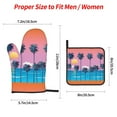 thumbnail image 2 of Pofeuu Beach with Palm Trees Print Oven Mitts and Pot Holders 4 pcs Set,High Heat Resistant 500 Degree Extra Thicken Long Kitchen Cotton Oven Glove for Cooking, 2 of 6