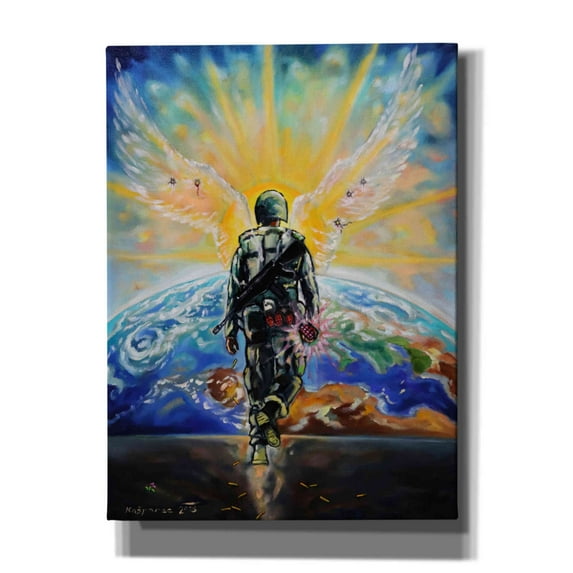 Epic Graffiti 'Love Grenade' by Jan Kasparec, Canvas Wall Art, 40"x54"