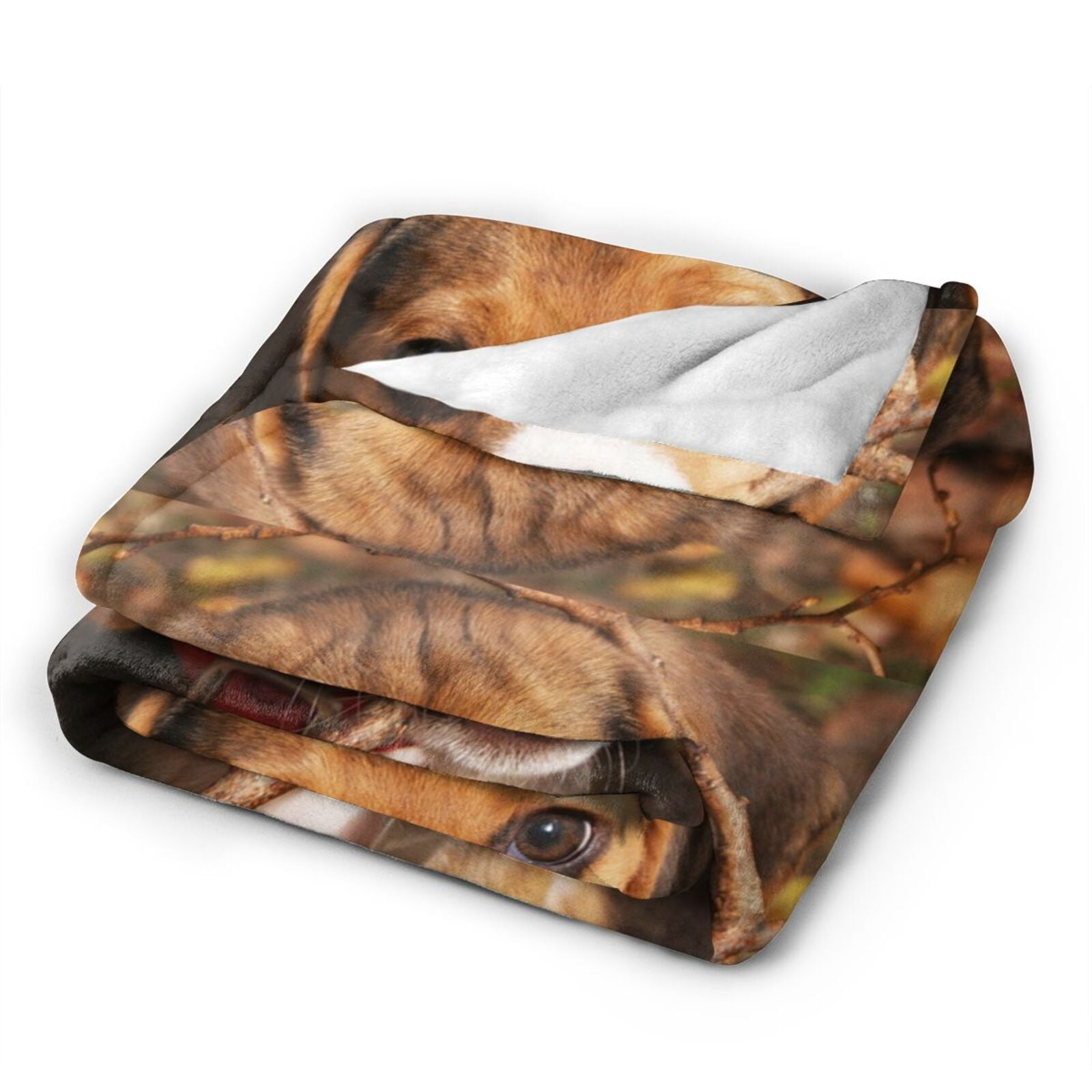 Wijzvio Cute Beagle Dog Throw Blanket Soft Fuzzy Fleece Blanket For Couch Bed Living Room Decoration 50"X40"
