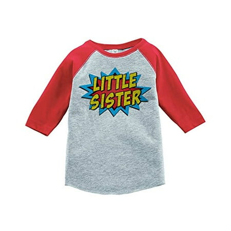 

7 ate 9 Apparel Girl s Little Sister Red Baseball Tee