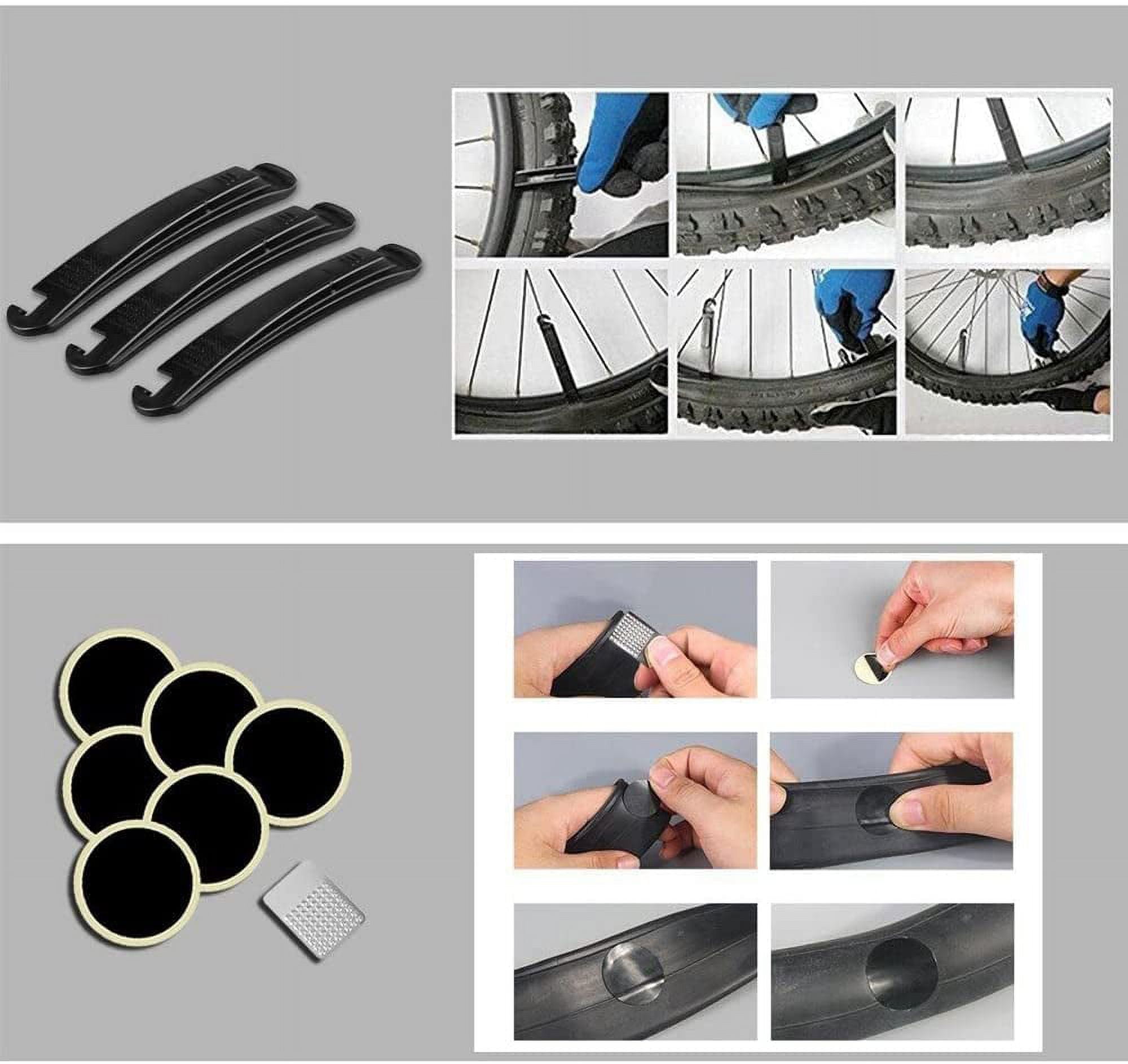 Kit Réparation Vélo 16-en-1 Hommie – Sacoche De Selle Avec Outils, Rustines Sans Colle, Bandes Réfléchissantes