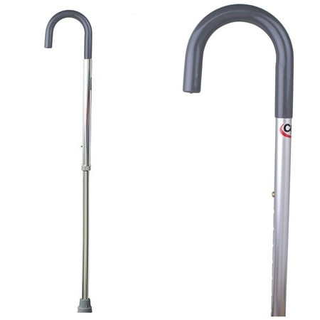Aluminum Adjustable Shaft Cane - Round Handle Aluminum Walking Cane For Women - Adjustable Walking Cane - Silver Color, HEIGHT ADJUSTABLE CANE: The Carex aluminum cane can support.., By Carex