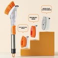 thumbnail image 4 of PENGXIANG Long Handled Pot Scrubbing Brush With Dishwashing Liquid Dispenser, 4 of 6