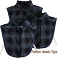 thumbnail image 4 of LoudSung False Collar Detachable Blouse Fake Collar Half Shirts Collar Plaid Designed Cotton Top Elegant for Women Girls, 4 of 8