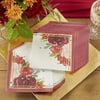Kate Aspen Decorative 2 Ply Paper Napkins - Set of 60 - 6.5 Inch Durable Disposable Serveware for Birthday, Wedding, Bridal Shower, Baby Shower, Anniversary Party (Bulk) - Burgundy Blush Floral