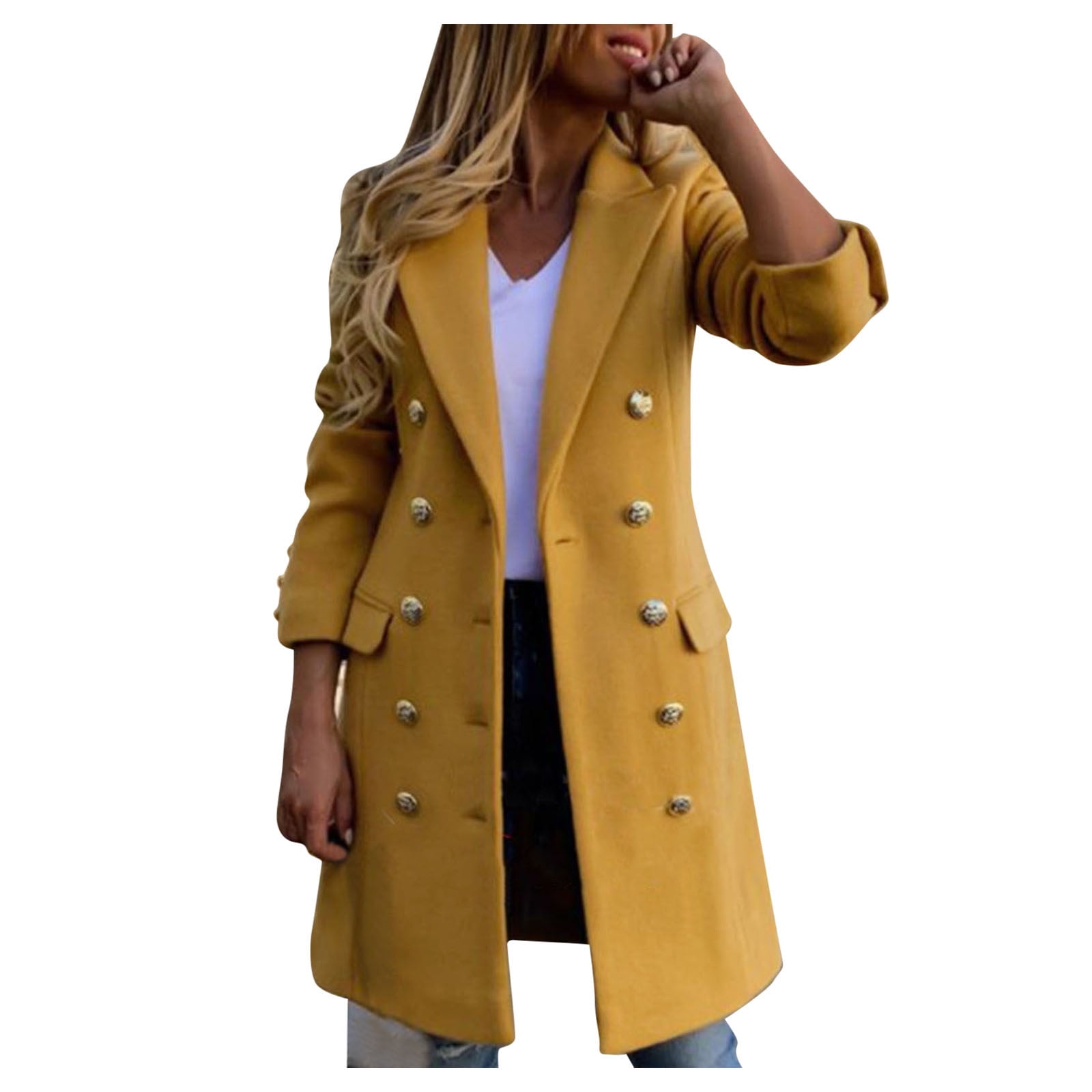 New Chic Womens Lady Luxury Warm Slim Coat wool Swing coat Long Overcoat Outwear 