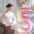 thumbnail image 3 of Aluminum Foil 32 Inch Crown Number Balloons Gradient Color Birthday Party Decor Balloon, 3 of 5