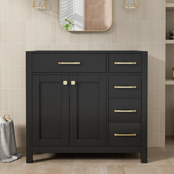 Eclife 36 Inch Black Bathroom Vanity without Top, Manufactured Wood