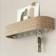 thumbnail image 4 of Key Holder 'Toke' | Minimalist Key Hook Design from Berlin | Modern Key Holder Wall Mount with Wooden Shelf | Key Rack for Wall as Entryway Organizer | Oak, Black, 4 of 4