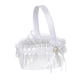 thumbnail image 3 of Cesta de flores para niña, cesta de encaje para , cesta de almacenamiento para fiestas, cestas de flores, cesta de cintas de satén blanco, 3 of 9