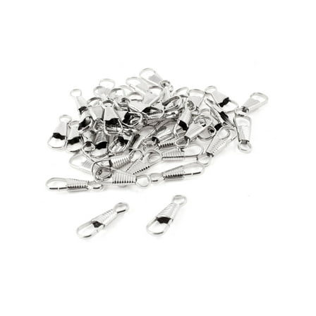 Silver Tone Aluminum  Loaded Snap Lanyard Clip Hooks Keychain 50 Pcs