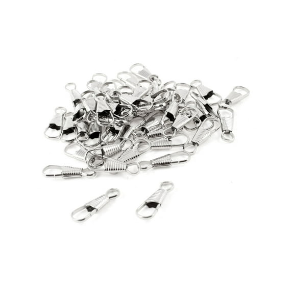 Silver Tone Aluminum  Loaded Snap Lanyard Clip Hooks Keychain 50 Pcs