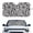 Black And White Zebra, variant on XYZCANDO Car Windshield Cover with Anime Starry Eyes Design, Car Windshield Sun Shade for Automotive Use, Blocks Sun Heat for Daily Road Trips