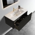 thumbnail image 2 of Bathroom Vanity 36": Striped Black Oak, White Ceramic Sink, Practical Choice - Pre-assembled 36" Fashionable U Shape Wall Fitting, 2 of 6