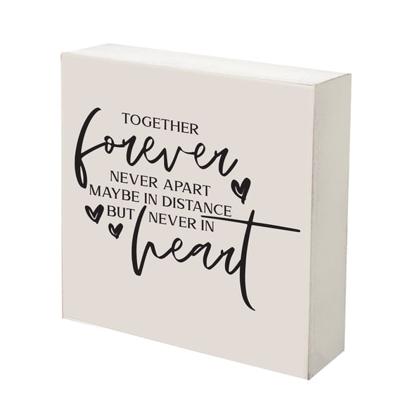 LifeSong Milestones 6x6 Modern Inspirational Shadow Box for Home Decorations - Together Forever Never Apart (Hearts) (White)