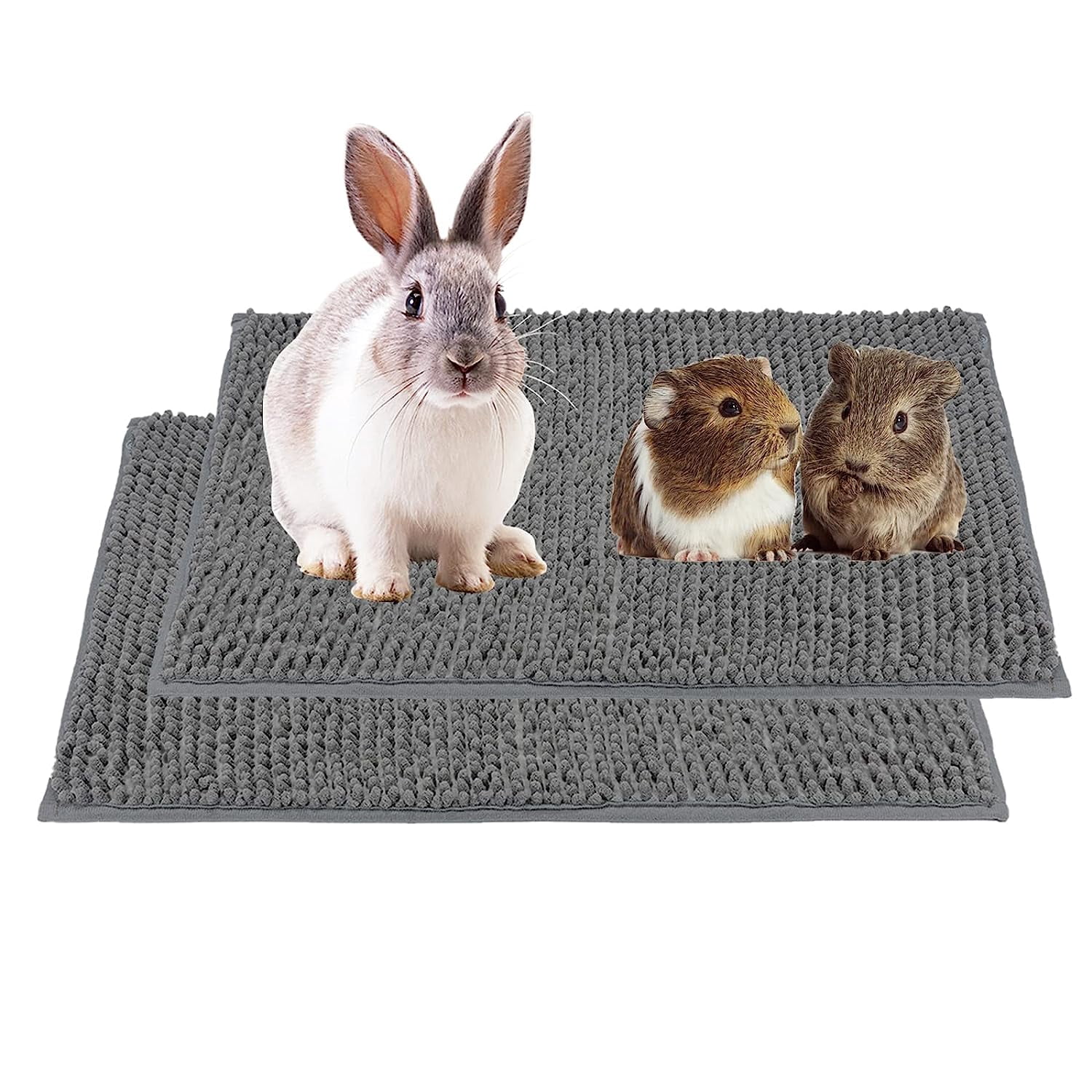 Holzlrgus 2Pcs Short Chenille Guinea Pig Cage Liner, Washable Rabbit ...