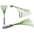 thumbnail image 4 of Nine Teeth Grass Rake broom fan broom rake garden tool Home Garden Small Grip Hand Rake Leaf Broom Lightweight Ergonomic Grip Non Slip Handle, 4 of 6