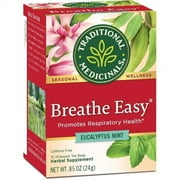 Traditional Medicinals, Breathe Easy, Eucalyptus Mint, Caffeine Free, 16 Wrapped Tea Bags, .85 oz
