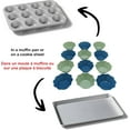 thumbnail image 2 of Starfrit Silicone Muffin Liners - Reusable & Non-Stick Baking Cups - Blue & Green - Pack-12, 2 of 4