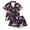139-Dark Purple, variant on jiaxiM Sleepwear, Pajama Set, Halloween Pjs Women, Multi Color Spooky Print Lapel Short Sleeve 2 Piece Pajama Shorts Ladies Casual Night Suit
