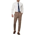 thumbnail image 2 of INSPIRE CHIC Men's Plaid Pants Casual Slim Fit Flat Front Check Dress Trousers, 2 of 6