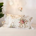 thumbnail image 3 of Antique Rose Bedding 100% Cotton Vintage Floral TwinXL Zipper Duvet Cover Shabby Retro Romantic Ruffle Bed Cover Bedroom Decor Soft 600 TC - No Insert, 3 of 5