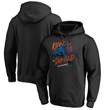 - New York Mets Fanatics Branded MLB Marvel Black Panther King of the Diamond Pullover Hoodie - Black