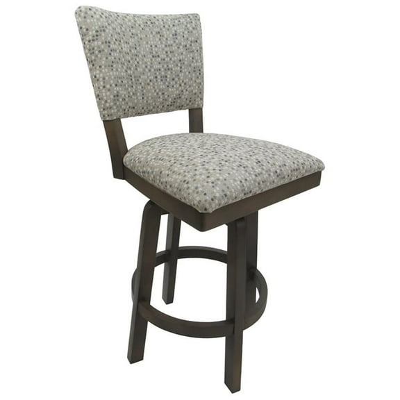 Swivel Wood Counter Stool 26" Seat - Milan - Spring Mix Camel Fabric - Gray