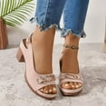 thumbnail image 6 of Fnooota Block Heel Sandals for Women, Adjustable Non-slip Ankle Strap Open Toe Summer Shoes Pink Size 8.5, 6 of 7
