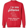 thumbnail image 2 of OXI Crewneck Sweatshirt - Whole Pizza In My Mouth, Basic Casual Sweatshirts for Men's and Women Fleece Sweatshirt Long Sleeve - Red Small, 2 of 2