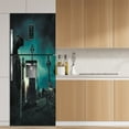 thumbnail image 2 of Halloween Home Fridge Sticker Bathroom Entrance Door Decorative Door Sticker, 3D Dark and Spooky Forest Scene Wall Murals - Self Adhesive, Removable Art Decals for Halloween Decoration,SP-F102, 2 of 15