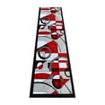 thumbnail image 2 of Emma + Oliver 2'x7' Accent Rug with Abstract Geometric Design in Gradient Shades of Red, Gray, Black and White with Jute Backing, 2 of 6