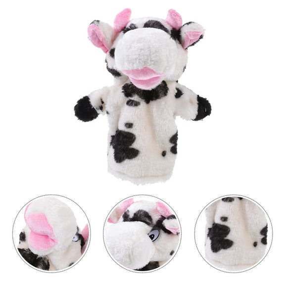 Niceauty Animal Finger Puppet Plush Cow Shape for Story Telling and Playtime 1Pack