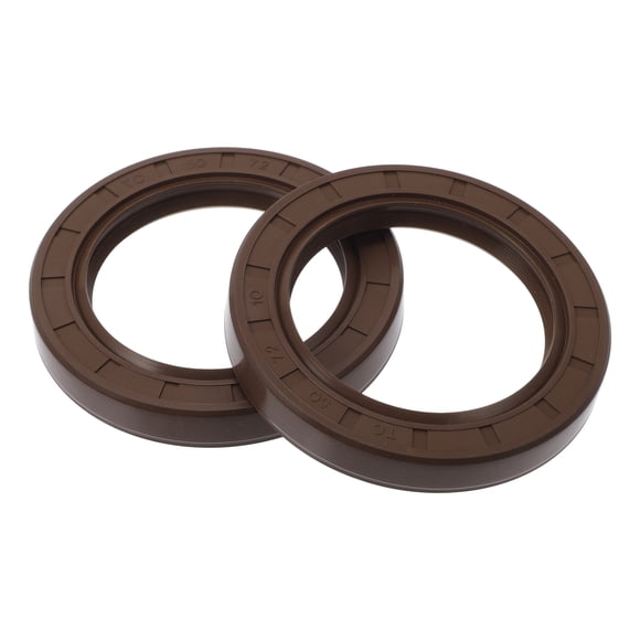Sello de aceite universal TC de doble labio con resorte de acero, sello de eje rotativo de alta presión, goma FKM marrón, 2 piezas 50x72x10mm