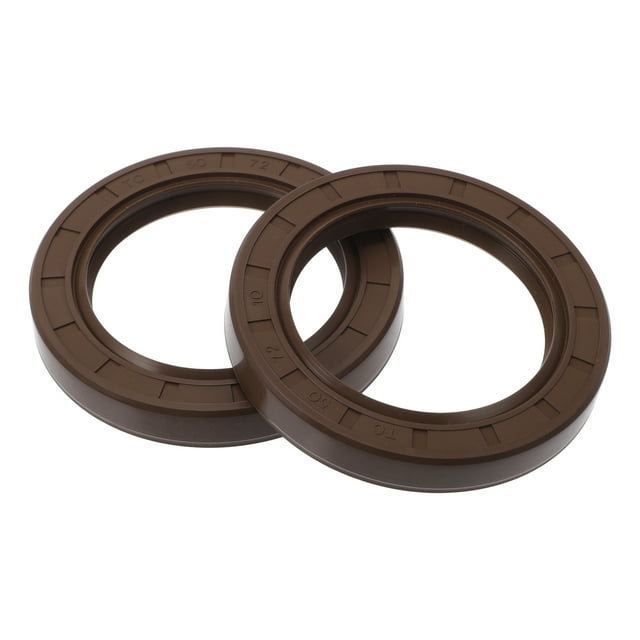 Sello de aceite universal TC de doble labio con resorte de acero, sello de eje rotativo de alta presión, goma FKM marrón, 2 piezas 50x72x10mm