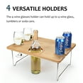 thumbnail image 6 of Tirrinia Bamboo Folding Portable Wine Picnic Table, Functional Snack Tray Detachable Table with Wine Bottle and Glass Holder for Outdoor Travel,Picnic, 6 of 7