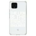 thumbnail image 1 of DistinctInk Clear Shockproof Hybrid Case for Google Pixel 4 XL (6.3" Screen) - TPU Bumper Acrylic Back Tempered Glass Screen Protector - Lion - Strength Valor Fortitude Kingliness, 1 of 1