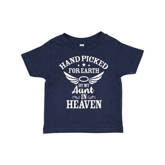 Inktastic Handpicked for Earth by My Aunt in Heaven with Angel Wings Boys or Girls Toddler T-Shirt