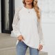 thumbnail image 2 of Pantalones cargo para mujer,Camiseta de manga larga para mujer, cuello redondo, informal, 100 % poliéster, color liso, ideal para uso diario y en casa, sopatenor, 2 of 7
