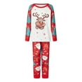 thumbnail image 2 of Elippeo Christmas Pajamas for Family Cute Deer Print Long Sleeve Raglan Tops + Trousers Set Winter Sleepwear, 2 of 10