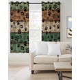 thumbnail image 2 of Dark Sage Green Brown Blackout Curtains for Bedroom Living Room Darkening Curtains 96 Inches Long Farmhouse Dog Paw Vintage Window Curtain 2 Panels Set Window Treatment Grommet Drapes 52"x96", 2 of 9