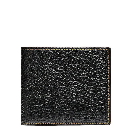- New 8687-2 Coach Mens Black Buffalo Embossed Leather Double Bill BiFold Wallet $175