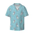 thumbnail image 3 of Goofa Cute Poodle Dog Printed Men's Casual Short-sleeved Shirt,Lightweight Breathable Button-down,Summer Casual men's top,Versatile Fashion shirt-XX-Large, 3 of 7