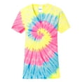 thumbnail image 5 of Mafoose Women's Tie-Dye V-Neck Cotton T-Shirt Neon Rainbow X-Small, 5 of 6