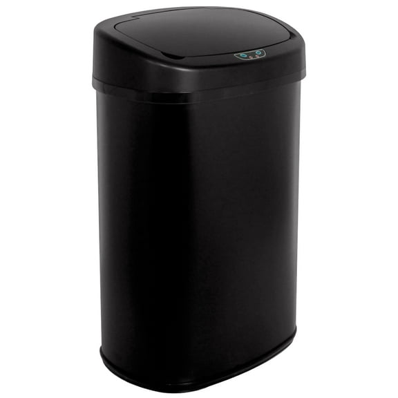HCY Kitchen Trash Can 13 Gallon Automatic Metal Garbage Can Stainless Steel Waste Bin with Lid Smart for Kitchen,Office,Living Room,Bathroom(Black),16inch(L)x11inch(W)x25inch(H)