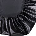 Satin Silk Fitted Sheet On Elastic Solid Color Mattress Protector Bed