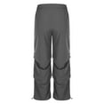 thumbnail image 6 of ZHYou Womens Oversized Baggy Cargo Pants,High Waist,Drawstring Elastic Waistband,Loose Fit Streetwear Trousers,Dark Gray,Size L, 6 of 8