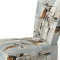 thumbnail image 4 of Designart "Beige Blue Suprematism Fragmented Geometries II" Multi-Color Abstract Suprematism Upholstered Accent Chair - Modern Arm Chair For Living Room, 4 of 7