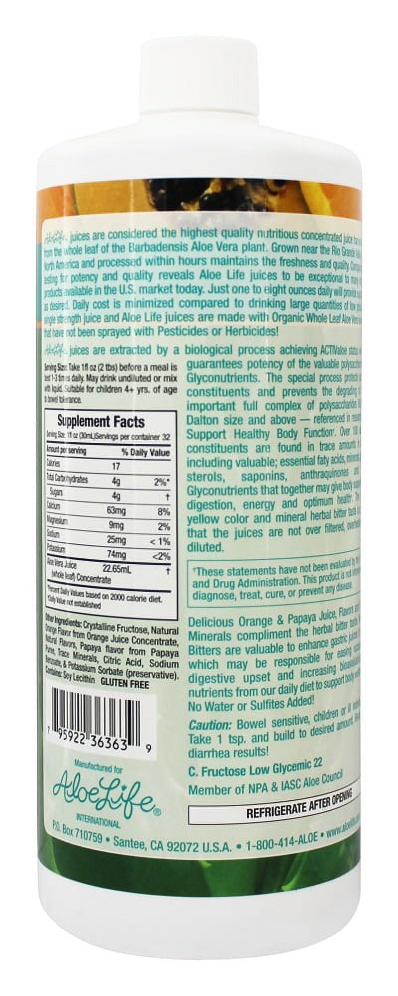 Aloe Life Aloe Life  Aloe Vera Juice Concentrate, 32 oz